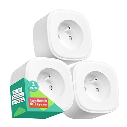 Meross WLAN-Steckdose (Typ E) - Intelligente Steckdose für Smart Home - Smart & Ferngesteuerte Stecker: Sprachsteuerung mit Alexa & Google, programmierbar und mit Fernbedienung für flexibles Management Ihrer Geräte.