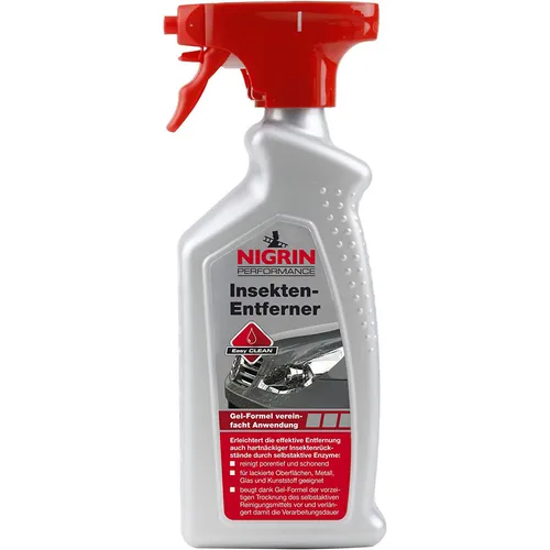 Nigrin Insektenentferner 74019, Performance Gel Spray 500ml - Autopflege & Motorradpflege: Kraftvolle, materialschonende Insektenentfernung mit selbstaktiven Enzymen – ideal für empfindliche Oberflächen und Made in Germany.