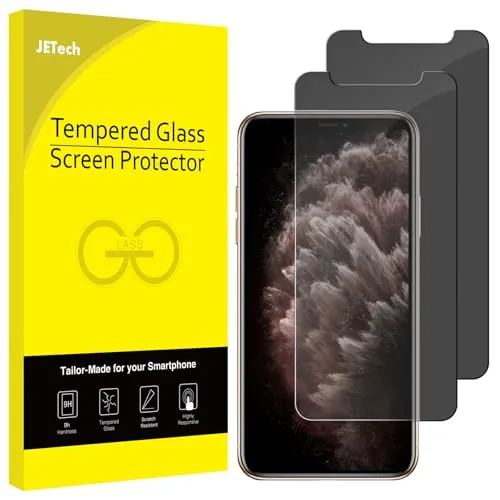 JETech Sichtschutz für iPhone 11 Pro, iPhone XS/X 5,8 Zoll, Displayschutzfolie aus Hartglas, Anti-Spion, 2 Stück