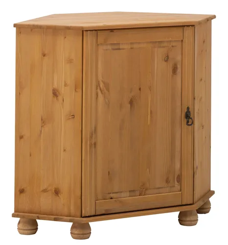 Home affaire Kommode Finca, Eckkommode beige - Kommode im Landhaus-Stil aus FSC®-zertifizierter massiver Kiefer, mit verstellbarem Einlegeboden und stilvollen Metallgriffen – ideal für eine gemütliche Wohnatmosphäre.