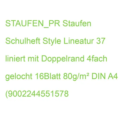 STAUFEN_PR Staufen Schulheft Style Lineatur 37 liniert mit Doppelrand 4fach gelo