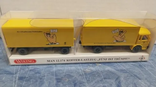 Wiking 0673 11 H0 Man Hochbordkipper Bölling - Vorbildgetreues Baufahrzeug mit Hochbordkipper, ideal für Modellbau-Enthusiasten