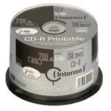 Intenso CD-R 700 MB bedruckbar (50 Stück) - Hochgeschwindigkeits-Rohlinge für sichere Datenspeicherung, ideal zum bedrucken und archivieren von Daten, Musik und Videos