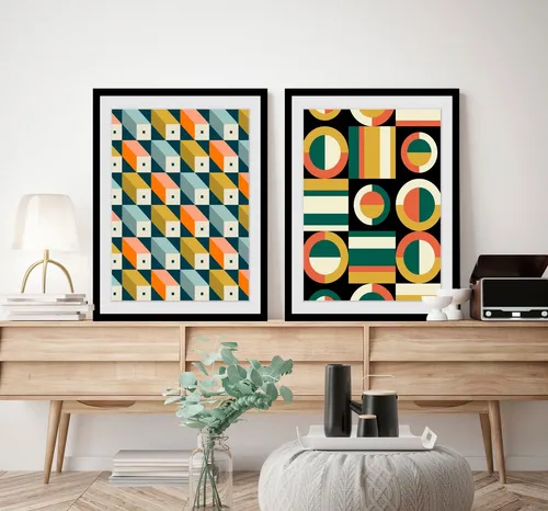 queence Bild Noel, Abstrakt, Figuren, Gemälde, Kunst, Modern (1 St), HD Premium Poster-Druck inkl. Holzrahmen
