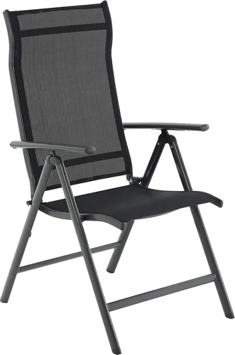 SONGMICS Klappstuhl GCB02BK – 8-fach verstellbare Rückenlehne - Essstühle mit ergonomischer Kopfstütze, belastbar bis 150 kg, ideal für Garten, Balkon oder Camping – leicht und platzsparend faltbar.