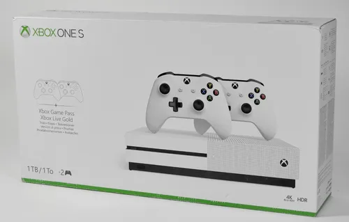 Microsoft Xbox One S 2 Controller Bundle - Konsolen, 1TB Speicher, 4K Blu-Ray und HDR für ein beeindruckendes Gaming-Erlebnis.
