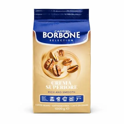 Caffè Borbone Kaffee Caffè Borbone Selection Crema Superiore (1x 1000g) - Erleben Sie mit Caffè Borbone Selection Crema Superiore einen vollmundigen Kaffee aus 60% Arabica- und 40% Robusta-Bohnen. Ideal für Espresso und Kaffeespezialitäten, mit samtig-dichter Crema und nussigem Geschmack.