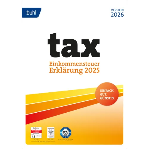 Buhl Data tax 2026 | Download & Produktschlüssel für die Steuererklärung - Optimale Software für die private Steuererklärung 2025. Unbegrenzte Laufzeit, einfacher Download und Produktschlüssel per E-Mail.