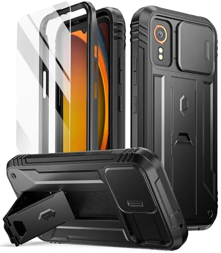 Poetic Revolution Hülle für Galaxy Xcover 7 5G – Robuste Schutzhülle mit Schiebe-Kameraabdeckung - Schützen Sie Ihr Galaxy Xcover 7 5G mit dieser robusten Hülle in Militärqualität. Mit integriertem Kickstand und Schiebekameraschutz für maximalen Komfort und Sicherheit. Ideal für den täglichen Gebrauch.