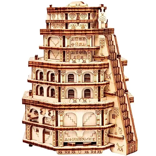 ESC WELT Quest Tower - 3D Escape Game Puzzle Box - Denkspiel für Erwachsene & Jugendliche - Umweltfreundliches Hölzernes Escape Room Spiel - Puzzle-Spiel mit verstecktem Fach - Familie Puzzle-Spiel