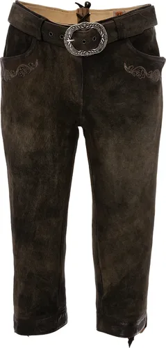 Maddox Lederhose HEDY – Elegante Trachtenhose für Damen - Figurnah geschnittene Ziegenlederhose mit traditionellen Stickereien. Ideal für Trachtenfeste und Wanderungen, bietet sie hohen Tragekomfort durch weichen Kniebund und seitliche Schnürungen.