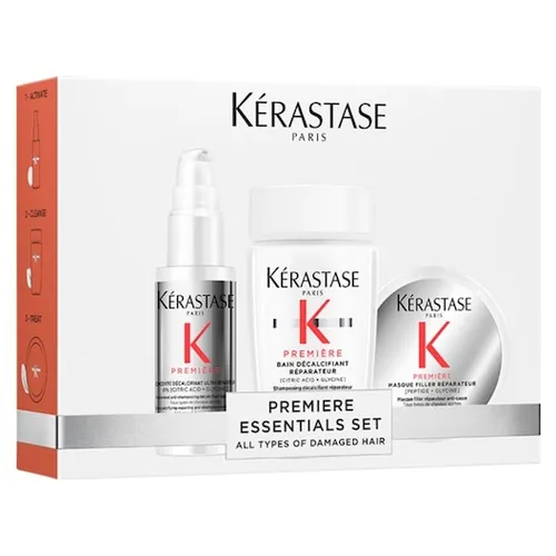 Kérastase Première Discovery Set - Shampoo-Set für stark geschädigtes Haar, inklusive kalziumreduzierendem Shampoo und reparierender Maske für ein gesundes Haargefühl.