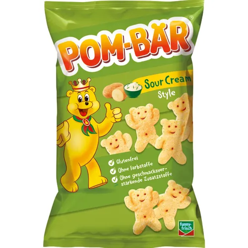 Pom-Bär Sour Cream Kartoffelsnack 75g Packung
