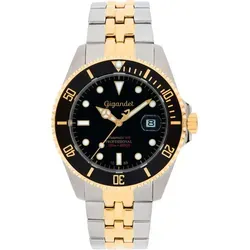 Gigandet Automatikuhr Edelstahl Silber Schwarz Sea Ground - G2-016 - Klassische Taucheruhr mit robustem Edelstahl-Gehäuse und kratzfestem Mineralglas. Ideal für Abenteuer mit bis zu 300m Wasserdichtigkeit und leuchtenden Ziffern für beste Ablesbarkeit.