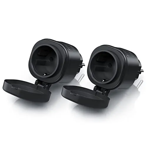 CSL - 2X WLAN Outdoor Steckdose - für den Außenbereich - WiFi Smart Socket schaltbar - kompatibel mit Android Apple iOS Smartphone Tablet PC, Amazon Alexa Google Home