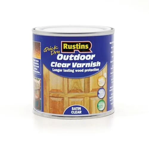 Rustins Quick Dry Outdoor Varnish Outdoor-Klarlack, schnell trocknend, seidenmatt, 250 ml