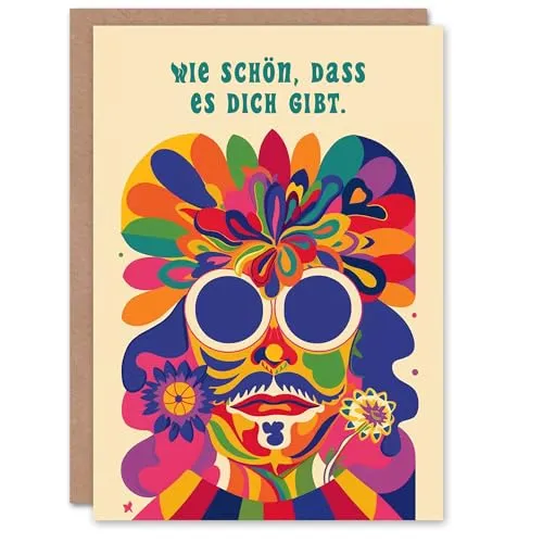 Artery8 Lustige Geburtstagskarte Wie Schön Dass Es Dich Gibt Bunt Psychedelisch