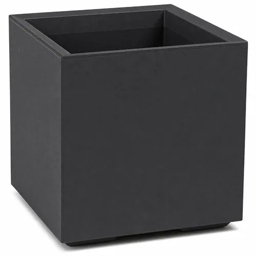 Ondis24 Blumenkübel Caro 40cm - Nachhaltiger Pflanzkübel auf Rollen in Betonoptik - Pflanzkübel aus 100% recyceltem Kunststoff, frostsicher und UV-beständig. Mit integriertem Pflanzenroller für einfache Mobilität und doppelwandigem Design als Wasserspeicher.