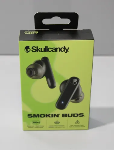 Skullcandy Smokin Buds - In-Ear Wireless-Kopfhörer mit 20 Std. Akkulaufzeit, 50 % nachhaltigem Kunststoff und perfektem Tragekomfort für jedes Workout