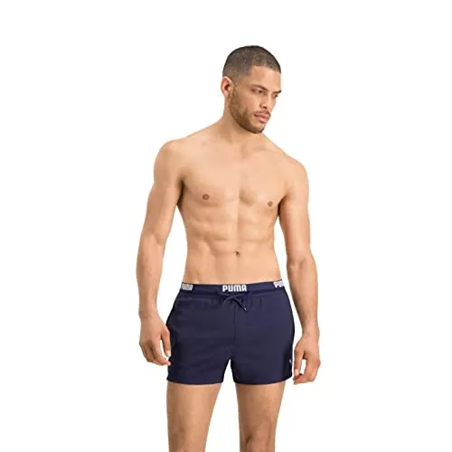 PUMA Herren Logo Short Length Swim Badebekleidung - Badeshorts für Herren, schnelltrocknend und aus Recyclingmaterialien für umweltbewussten Komfort.