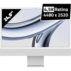 Apple iMac (2023) 24 Zoll - Silber | All-in-One PC - Apple M3 8-Core CPU @ 2,75 GHz - 16 GB DDR5 - 256 GB SSD - macOS