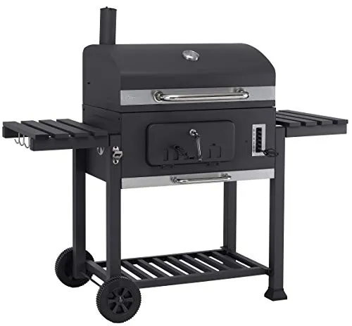 tepro Toronto XXL Holzkohlegrill mit Thermometer - Robuster Grillwagen im amerikanischen Design mit ca. 71,5 x 46 cm Grillfläche und höhenverstellbarer Kohlebene für perfekte Grillergebnisse. Ideal für Gartenpartys mit bis zu 8 Personen!