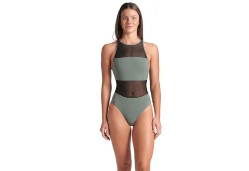 ARENA Damen Schwimmanzug MESH PANELS SWIMSUIT VENT BACK - Badeanzug mit eleganten Mesheinsätzen, ideal für Fitness- und Freizeit-Schwimmerinnen. Hergestellt aus chlorbeständigem, atmungsaktivem Material für höchsten Tragekomfort und ein hervorragendes Wassergefühl.