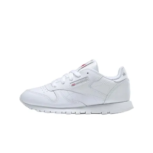 Reebok Classic Leather Sneakers für Kinder - Größe 34, Weiß - Kindersneakers von Reebok in Weiß mit verstärkten Kappen und rutschhemmender Laufsohle - ideal für sicheren Halt und Komfort beim Spielen.
