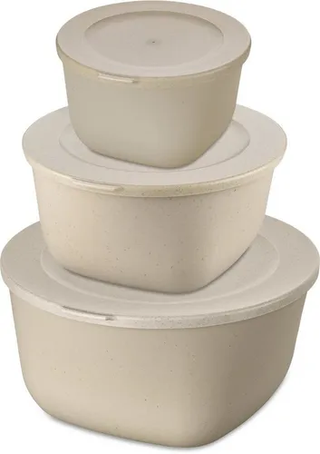 KOZIOL CONNECT BOX SET STOCKHOLM, 3-tlg. Frischhaltedosen - Praktisches Set aus 3 Frischhaltedosen (1, 2, 4 Liter), bruchfest und mikrowellengeeignet, ideal für die Aufbewahrung von Lebensmitteln.