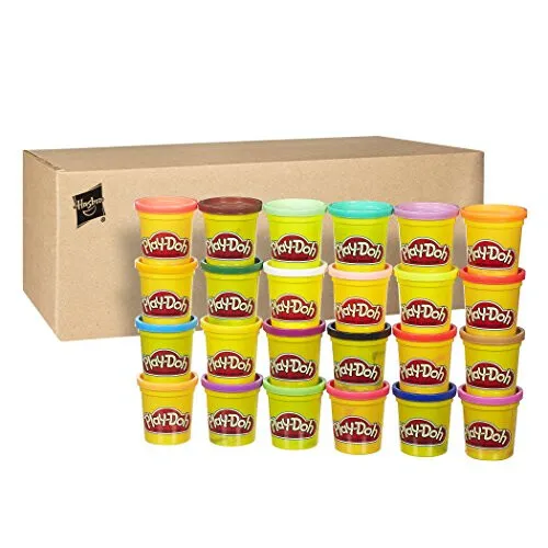 Play-Doh Bastel-Set mit 24 x 84g Dosen - Knete, kreatives Bastel-Set mit 24 bunten Dosen, ideal für Kinder ab 2 Jahren zur Förderung der Fantasie und Kreativität.