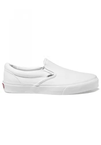 Vans UA Classic Slip-On Sneaker - Sneaker aus textilem Canvas-Material in Weiß, ideal für Skateboarding mit elastischem Stretcheinsatz für einfachen Einstieg.