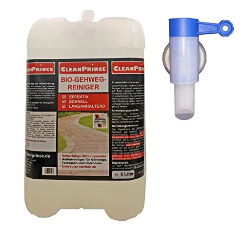Liter Außenreiniger Bio-Gehwegreiniger | ein gratis Ausgießer pro Bestellung | Reiniger Stein Beton Pflaster 5