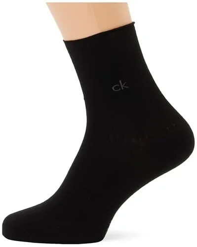 Calvin Klein Socks Damen Organic Cotton Roll Top, Schwarz, 39-42 EU