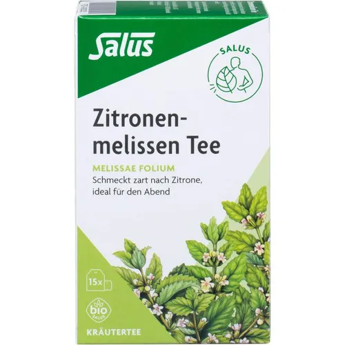 ZITRONENMELISSEN Tee Melissae herba Salus 15 St - Entspannender Kräutertee mit Zitronenmelisse, ideal zur Beruhigung und für eine wohltuende Auszeit.