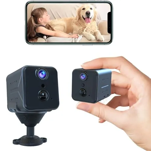 javiscam Mini Überwachungskamera 2K – Kompakte Sicherheitslösung - Überwachungskameras: 2K Auflösung, PIR-Bewegungserkennung und automatischer Nachtsichtmodus für zuverlässige Sicherheit und einfache Installation.