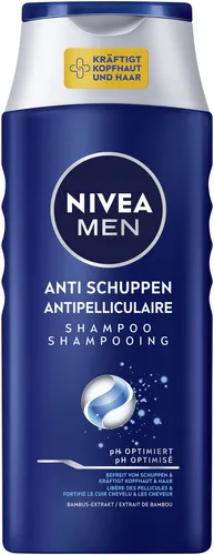 NIVEA MEN ANTI SCHUPPEN Shampoo 250 ml - Haarpflegemittel für Männer, reinigt gründlich und pflegt sanft - ideal für alle Haartypen, vegan und ohne Silikone für eine natürliche Haarpflege.
