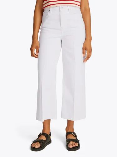 Tommy Hilfiger Weite Jeans WIDE LEG HW LOU mit Logo-Badge, mit Nieten, mit Bügelfalten weiß 25