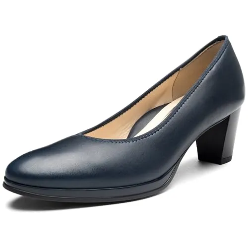 ARA Damen Orly Pumps - Elegante blaue Pumps in Größe 36 - Damen-Pumps aus hochwertigem Leder mit bequemem Blockabsatz, ideal für stilvolle Auftritte.