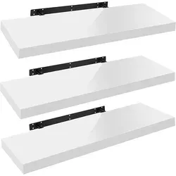 WOLTU Wandregal Volato Set von 3 Regalen - Schweberegale aus hochwertigem Holz, feuchtigkeitsbeständig und bis 15 kg belastbar. Ideal für Bücher, CDs oder Deko – vielseitig einsetzbar in jedem Raum!
