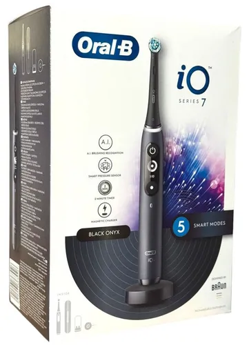 Oral-B Pro Series 1 Elektrische Zahnbürste in Schwarz - Elektrische Zahnbürste für Unisex Erwachsene mit ergonomischem Design, mehreren Reinigungsmodi und Andruckkontrolle – ideal für gründliche Mundpflege.