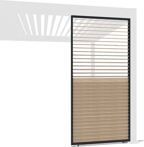 Weide Verstellbare Horizontale Lamellenwand Paneel | Aluminium in Anthrazit Holzoptik - Gartensichtschutz aus hochwertigem, rostfreiem Aluminium mit 35 Lamellen für optimalen UV- und Windschutz. Flexibel anpassbar für Weide Pergola Modelle und einfache Montage für eine stilvolle Outdoor-Atmosphäre.