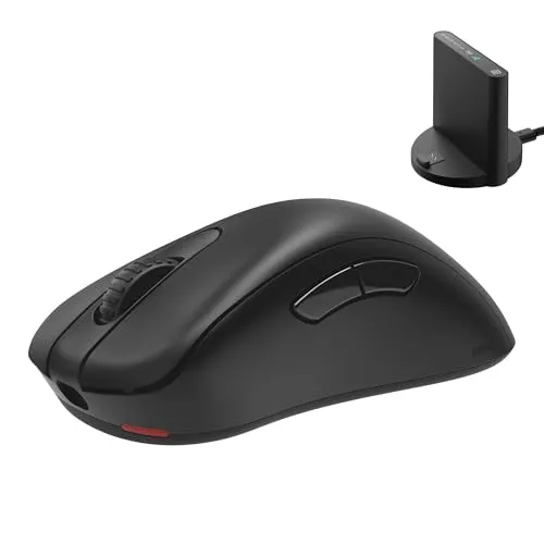 Zowie EC1-DW Wireless Gaming Maus für Esports - Schwarz - Kabellose Gaming Maus für E-Sport-Profis mit ergonomischem Design, das Muskelermüdung reduziert und schnelle Bewegungen ermöglicht. Ideal für präzises Gaming.