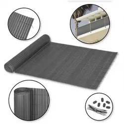 PVC Sichtschutzmatte 100 x 600 cm, anthr - Grau - Sichtschutz für Garten oder Balkon, schützt effektiv vor Wind, Sonne und neugierigen Blicken. Aus wetterbeständigen PVC-Rohren, einfach zu montieren und vielseitig einsetzbar.