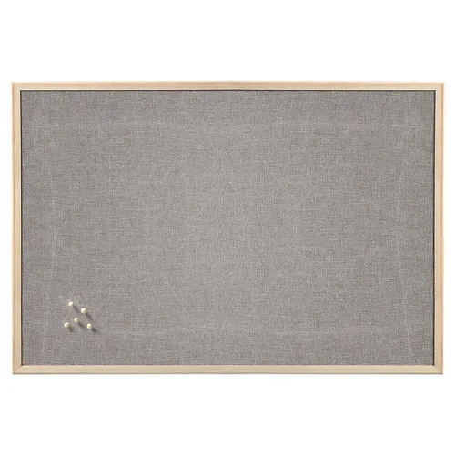 Zeller Pinnwand 80,0 x 60,0 cm Leinen grau - Pinnwand aus hochwertigem Leinen, ideal zum Organisieren von Notizen und Bildern, perfekt für Büro und Zuhause.