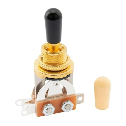 Musiclily Metrisch Gitarre 3-Wege Toggle Switch Tonabnehmer Schalter LP Pickup Schalter für Les Paul Style E-Gitarre, Gold Top mit Crème Knopf