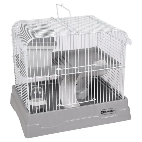 Flamingo Kleintierkäfig Dinky grau für Hamster - Käfige für Kleintiere, stilvolles Design in grau und optimaler Komfort für Ihren Hamster.