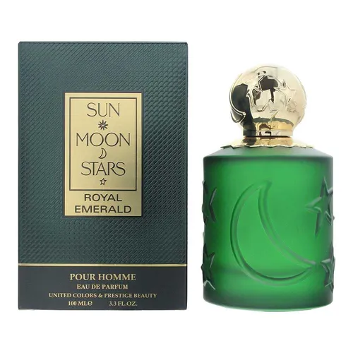 United Colors Prestige Sun Moon Stars Royal Emerald EDP 100ml - Eau De Parfum für Männer mit einem einzigartigen Duftprofil, das Eleganz und Individualität ausstrahlt. Ideal für besondere Anlässe und den täglichen Gebrauch.