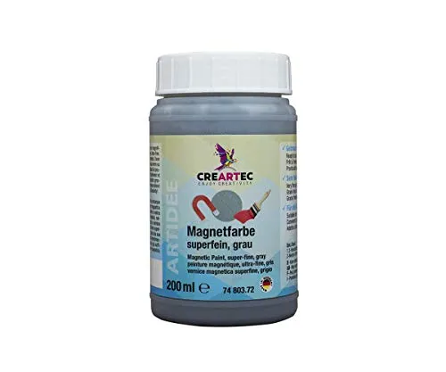 Artidee CREARTEC Magnetfarbe superfein in grau zum Gestalten einer Magnetwand - 200 ml - Made in Germany