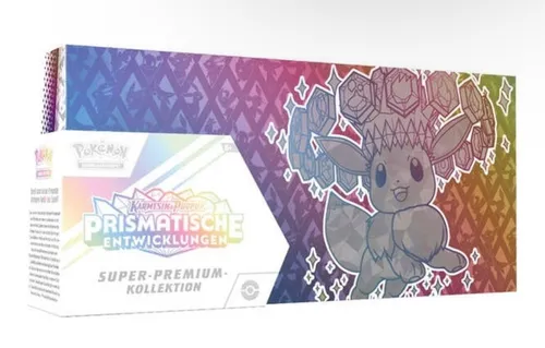 Pokémon Prismatische Entwicklungen - Super Premium Kollektion - TCG OVP Displays, exklusives Sammlerstück mit neuen Karten und einzigartigen Designs, ideal für Pokémon-Fans und Sammler!
