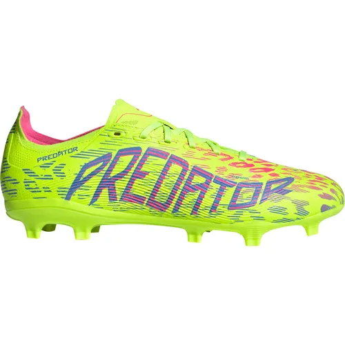 adidas PREDATOR LEAGUE FG-MG Fußballschuhe Herren - Leichte Herren-Fußballschuhe in lucid lemon-blue fusion-lucid pink für herausragende Beschleunigung auf Rasen und Kunstrasen; Teil der beliebten Predator-Kollektion.